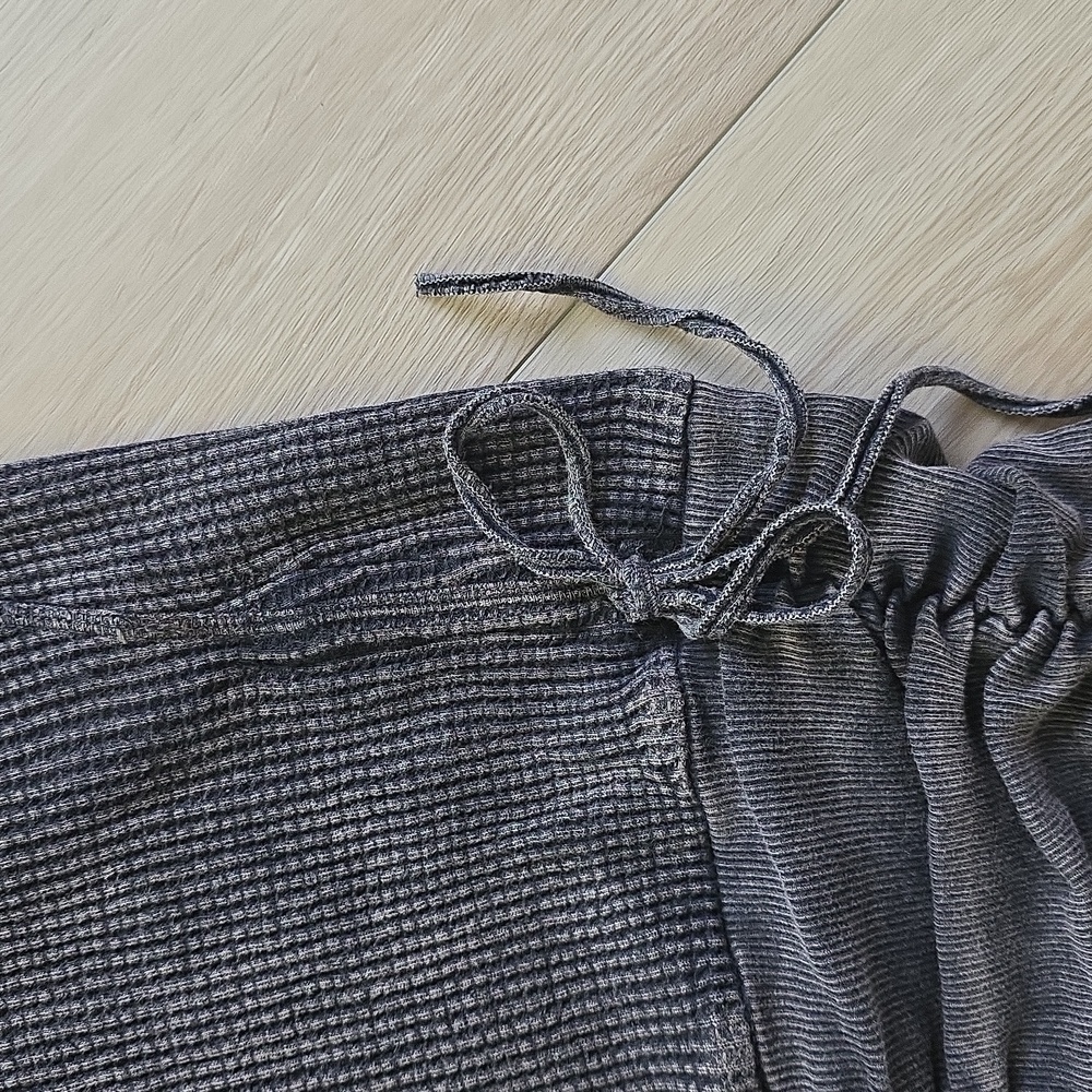 Free People Stretchy Elegant Gray Ruched Dress - Picture 6 of 12